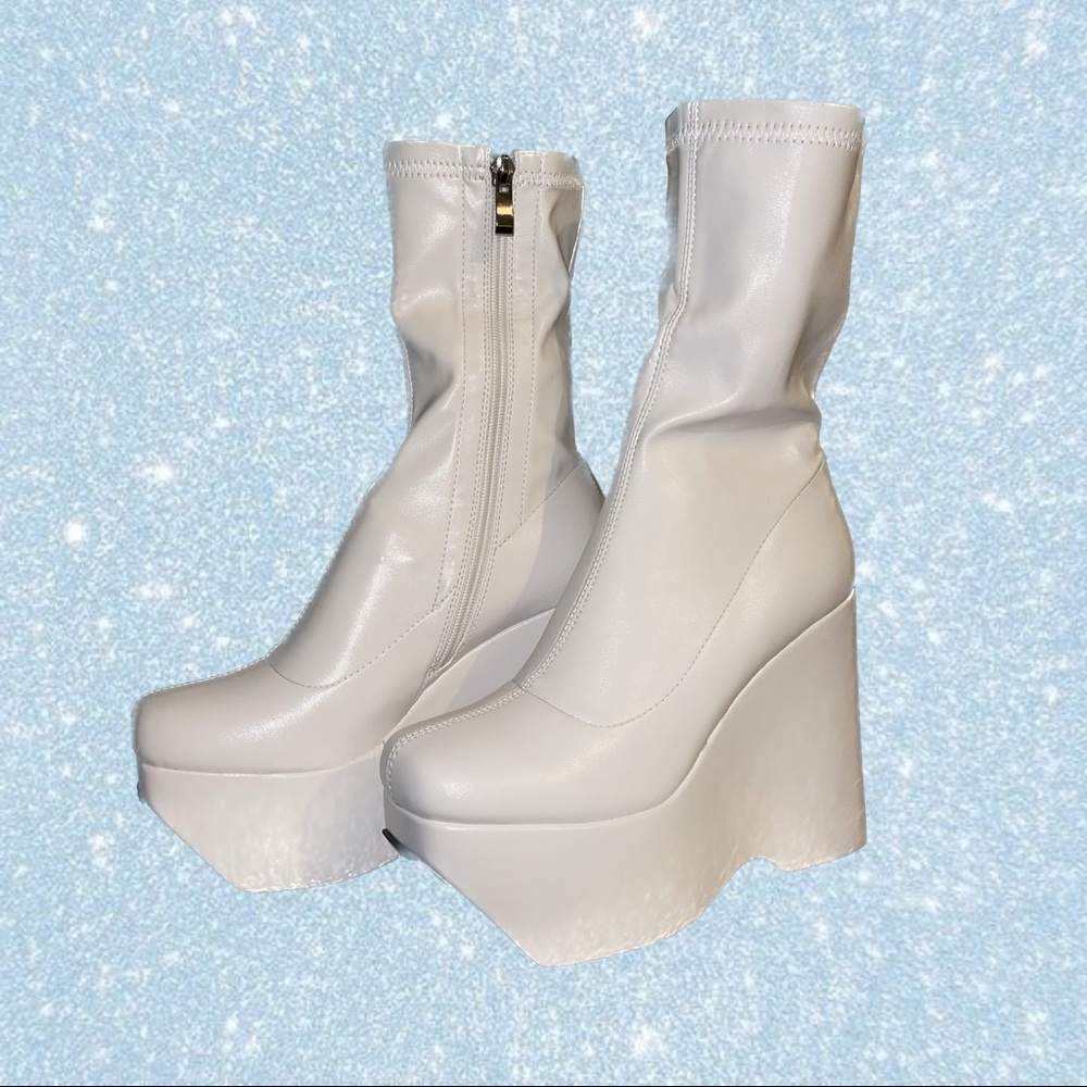 Space white platform Boots